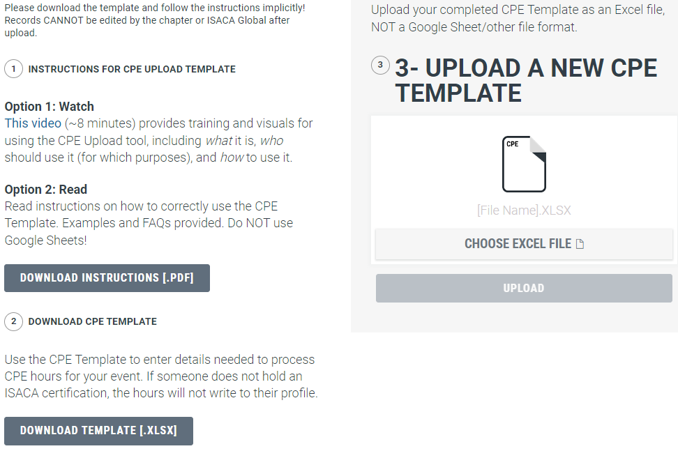 Chapters: As a chapter leader, how do I upload CPE hours?